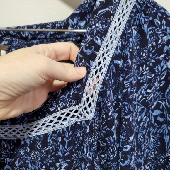 FREE PEOPLE Talk About It Tunic Top Blouse Tiered Peasant Floral Women's Medium - Picture 3 of 13